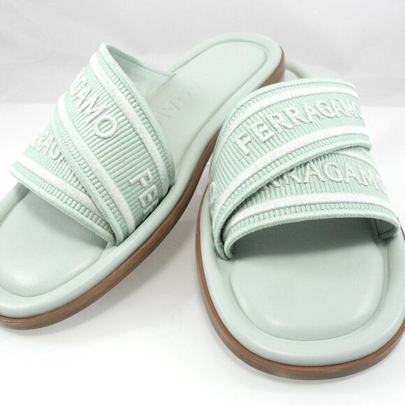 NIB$775 Ferragamo Laurene Logo Print Straps Flat Slides Sandals 6 C, 36.5 - Picture 10 of 16